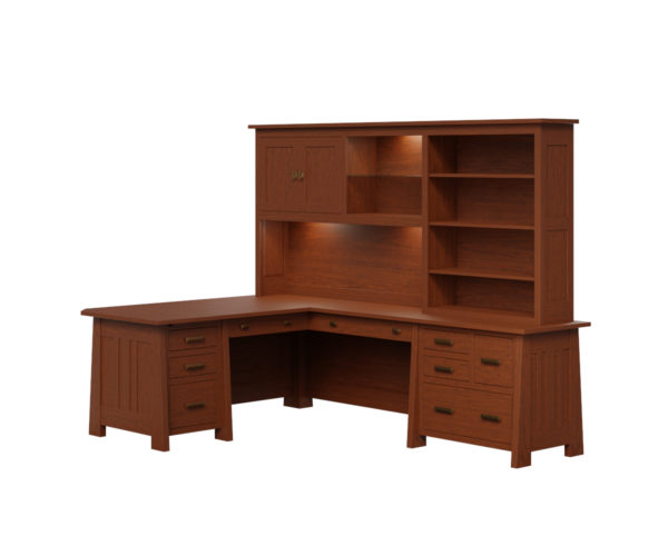 Freemont Mission Corner Desk and Hutch
