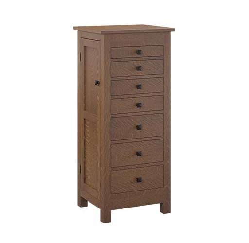 Brown Maple Mission Jewelry Armoire