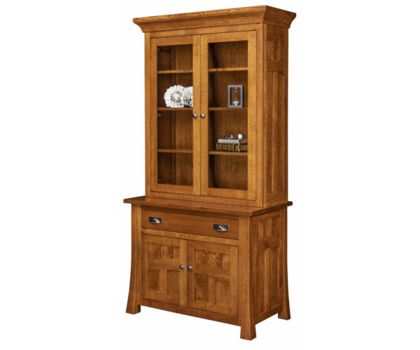 Bridgefort Mission Credenza 2 Doors 1 Drawer Bookcase Topper