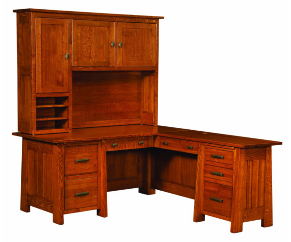 Freemont Mission Corner and Return Desk with Hutch FMCT
