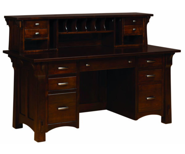 Manitoba File Desk with Hutch 64"