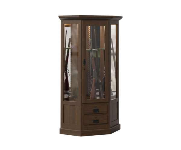 Mission Corner Swivel Eight Gun Cabinet