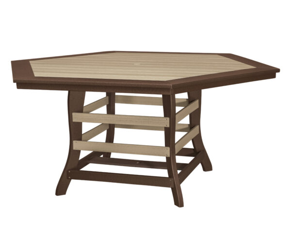 72" Hexagon Table With Border - Counter Height