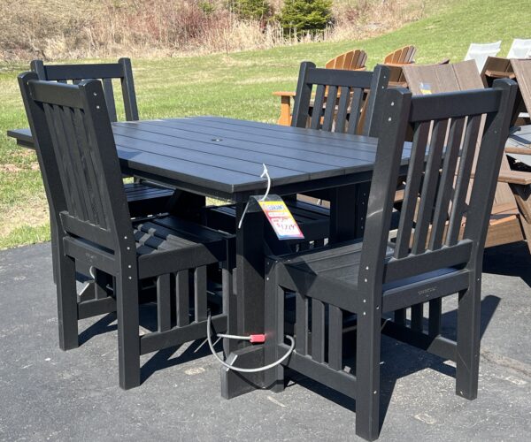 5' Table with 4 Mission Chairs Set